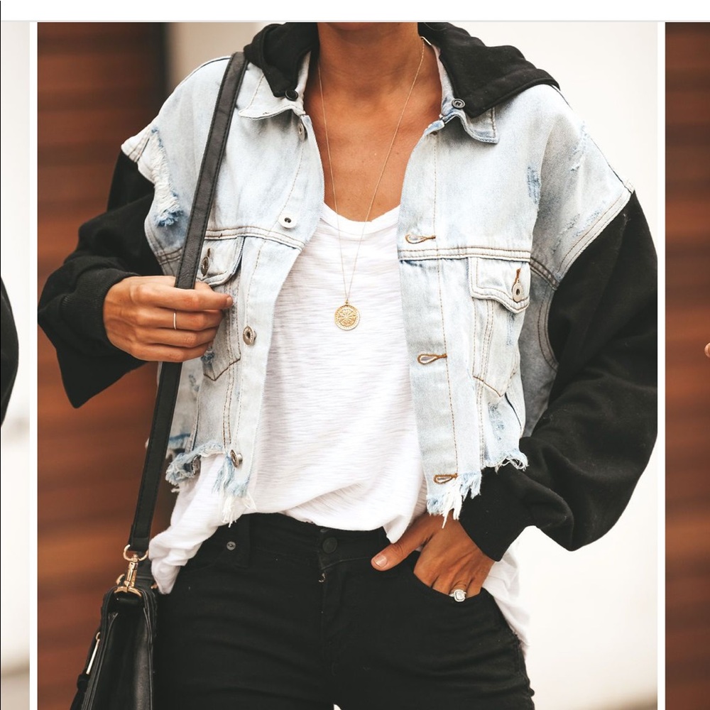 Vici denim hooded jacket NWT